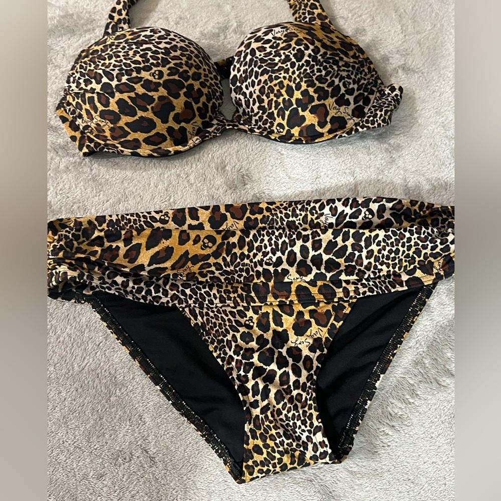 Bombshell Leopard Print Bikini Set - image 3